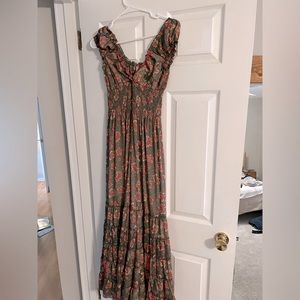 Silk blend paisley maxi dress